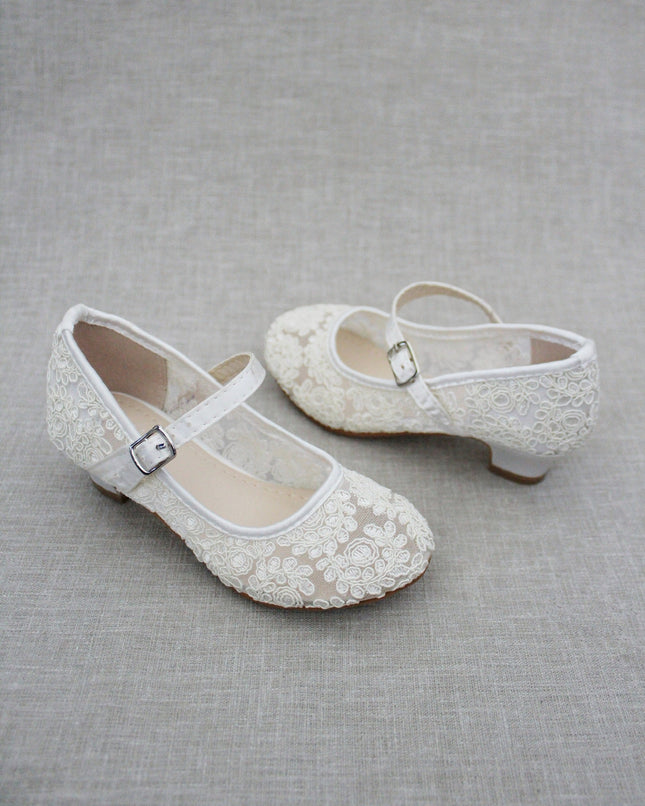 Crochet Lace Mary Jane Heels