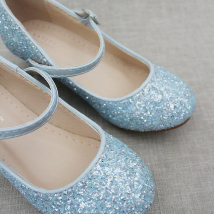 Rock Glitter Mary Jane with Glitter Heels for Girls