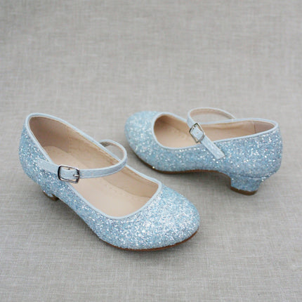 Rock Glitter Mary Jane with Glitter Heels for Girls