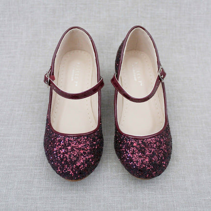 Rock Glitter Mary Jane with Glitter Heels for Girls