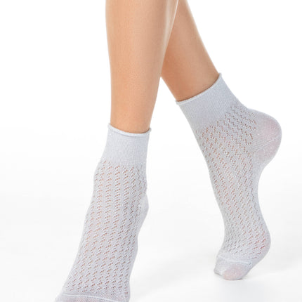 Conte Ajour #19S-186SP(180) - 1 pair Openwork Viscose Women's Socks with Lurex