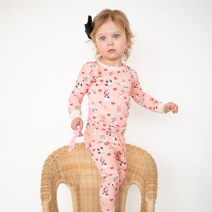Pups & Kisses (Long Sleeve PJ) - Pink