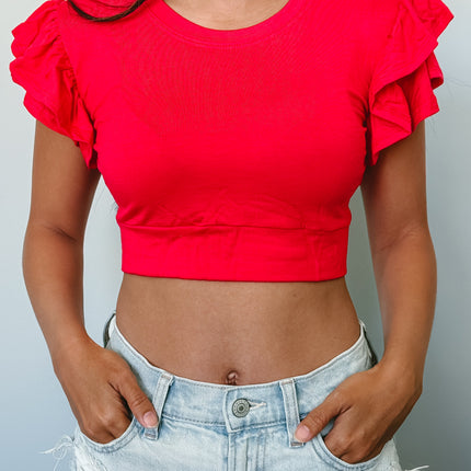 Ruffle Sleeve Halftee