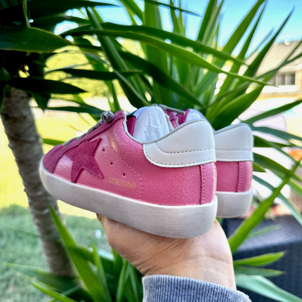 Pink Suede Star Sneakers