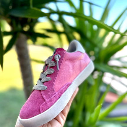 Pink Suede Star Sneakers