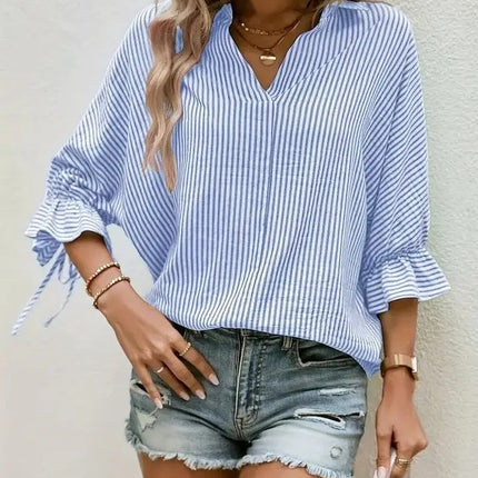 Stripe V-neck Top