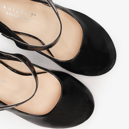 Patent Mary Jane Girls Block Heel