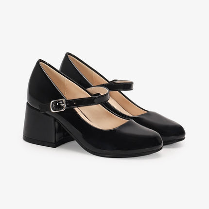 Patent Mary Jane Girls Block Heel