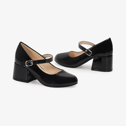 Patent Mary Jane Girls Block Heel