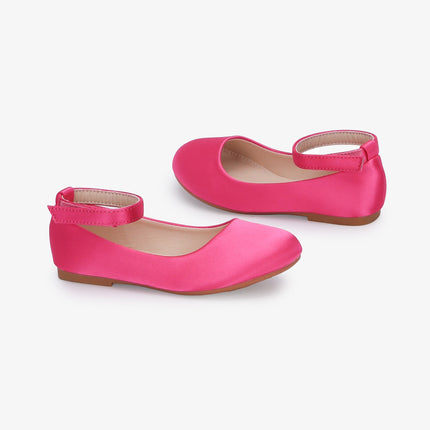 Satin Flats with Velcro Ankle Strap