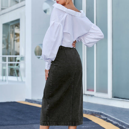 Denim Midi Skirt