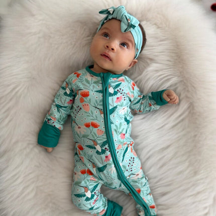 Hummingbird Bloom (Convertible Zip Footies)