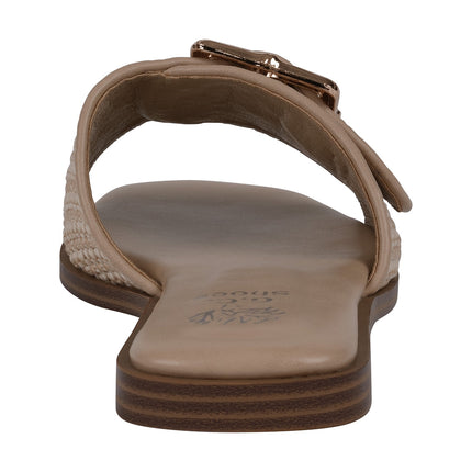 Women's Indie Tan Woven Buckle Flat Sandals