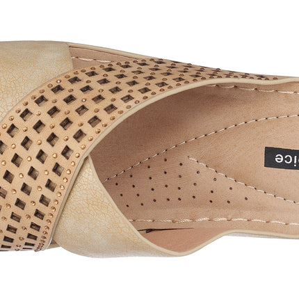 Isabella Gold Wedge Sandals