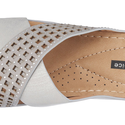 Isabella Silver Wedge Sandals
