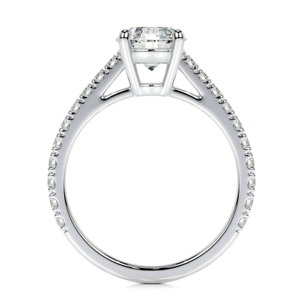 Round Brilliant Lab Grown Diamond Channel Setting Engagement Ring (F/VS) in 14K White Gold