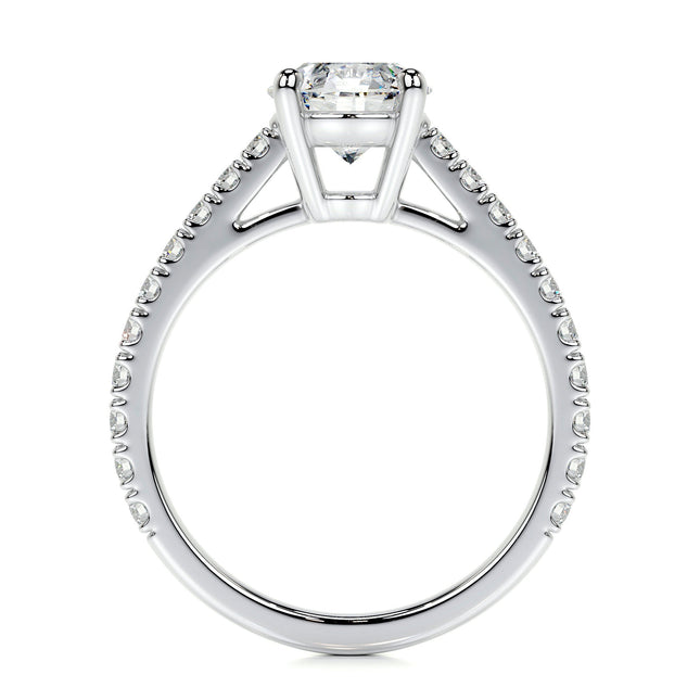 Round Brilliant Lab Grown Diamond Channel Setting Engagement Ring (F/VS) in 14K White Gold