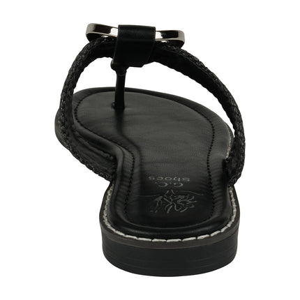 Women's Jovie Black Thong Flat Sandals