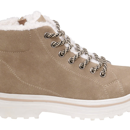 Justine Lace-up Taupe Bootie