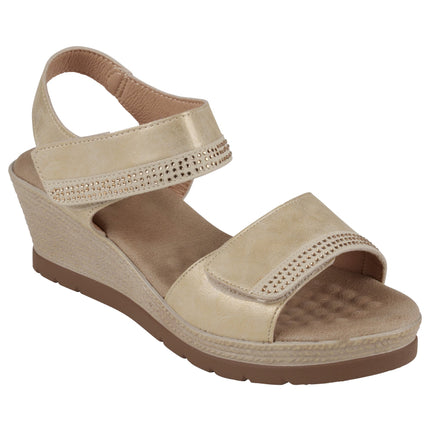 Jorda Gold Wedge Sandals