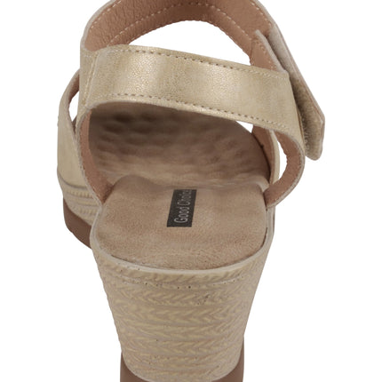 Jorda Gold Wedge Sandals