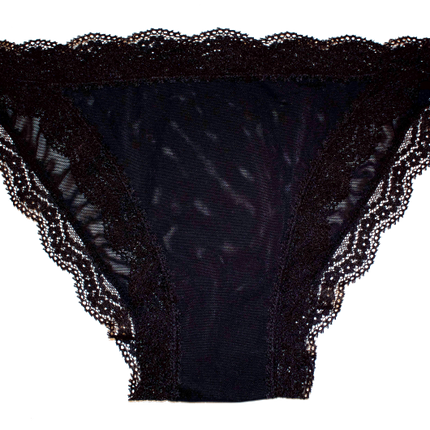 Mesh Bikini with Lace Trim at the Waist and Leg, XS-2X