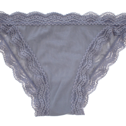 Mesh Bikini with Lace Trim at the Waist and Leg, XS-2X