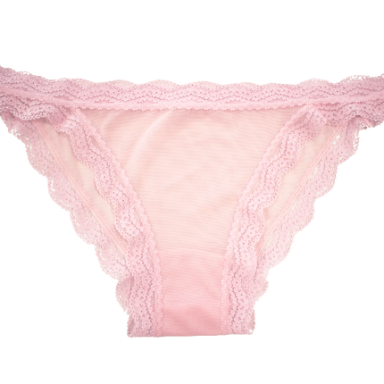 Mesh Bikini with Lace Trim at the Waist and Leg, XS-2X