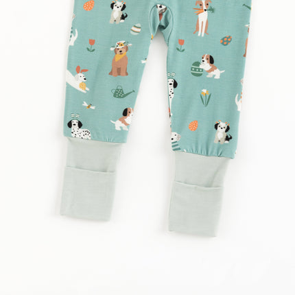 Puppy Egg Hunt (Convertible Zip Footies) - Aquamarine