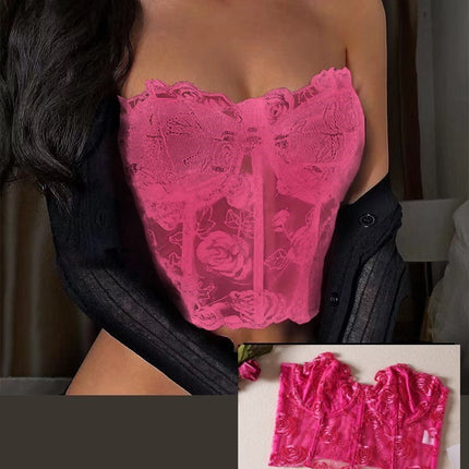 Ladies  Lace Sexy Lace Strapless Corset