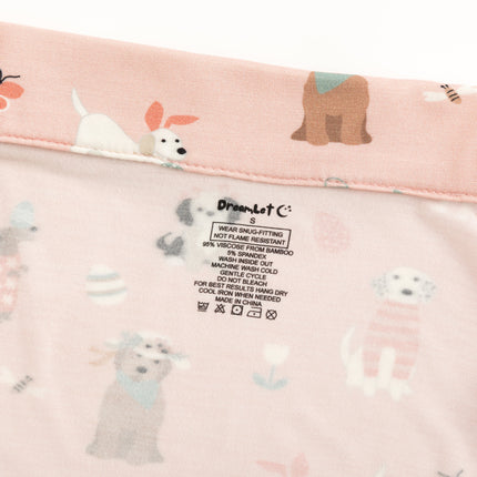 Puppy Egg Hunt (Women's Short Sleeve PJ) - Pink