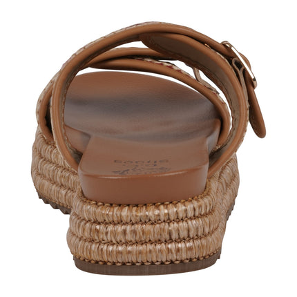 Lorena Multi Woven Double Band Slide Platform Sandals