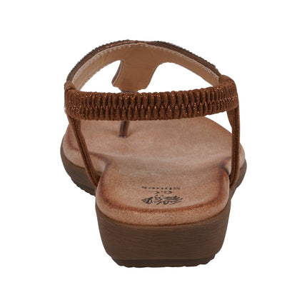Women's Lori Bronze Embellished Flat Sandals