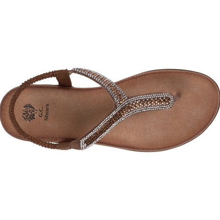 Women's Lori Bronze Embellished Flat Sandals