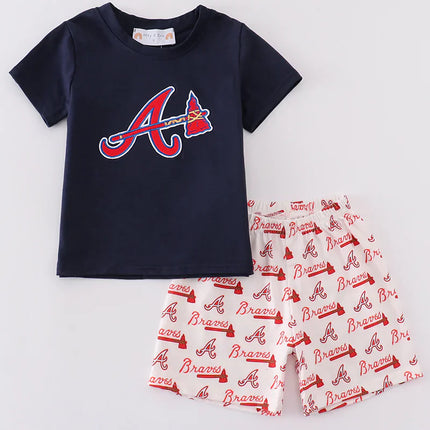Atlanta baseball applique boy set
