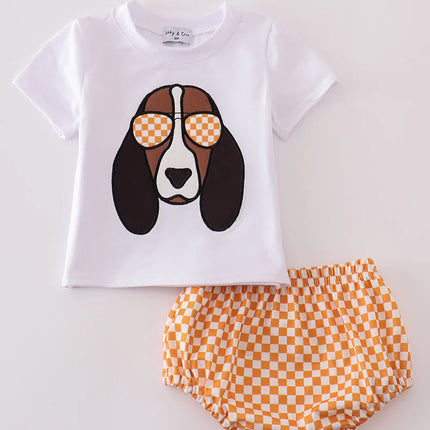 Orange tennessee applique bloomer set