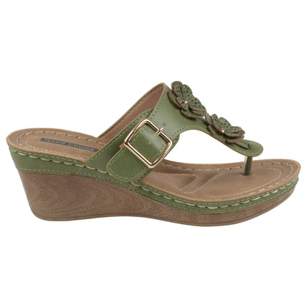 Narbone Green Wedge Sandals