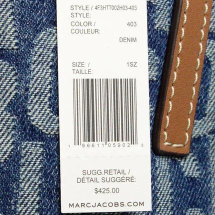 Marc Jacobs The Washed Monogram Denim Grind Canvas Tote