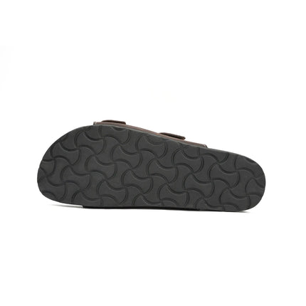 Men's Brown Adjustable Slide Sandals