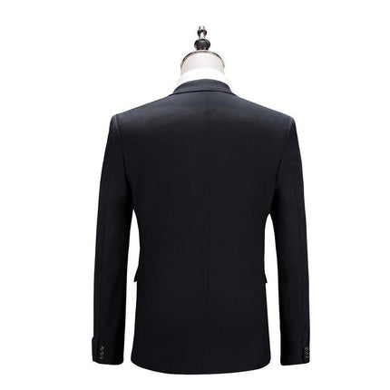 Men's Black One Button Slim Fit Suit - Two Piece