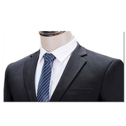 Men's Black One Button Slim Fit Suit - Two Piece