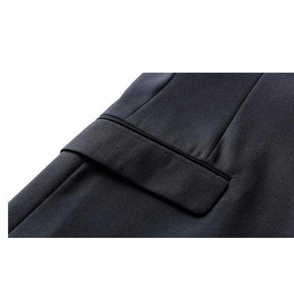 Men's Black One Button Slim Fit Suit - Two Piece