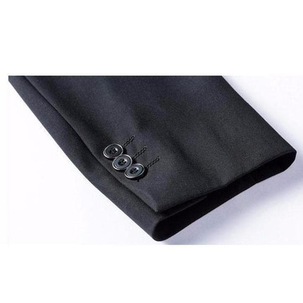 Men's Black One Button Slim Fit Suit - Two Piece