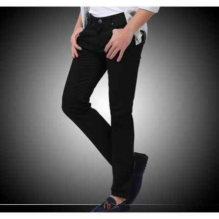 Men's Black Slim Fit Straight Jeans - Multiple Sizes