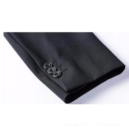 Men's Black Two Button Slim Fit Suit - Two Piece