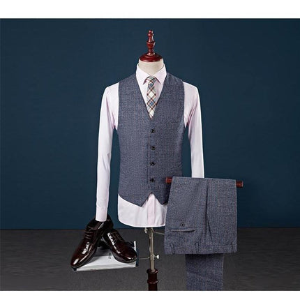 Men's Light Blue Two Button Slim Fit Suit - Three Piece
