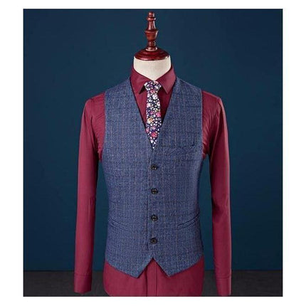Men's Light Blue Two Button Slim Fit Suit - Three Piece