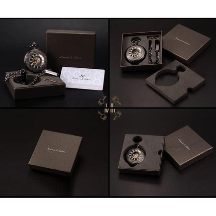 Men's Mechanical Copper Steampunk Pocket Watch