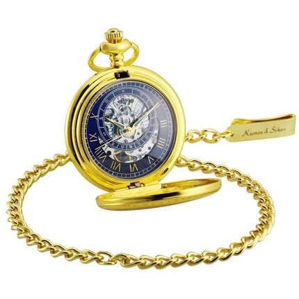 Men's Mechanical Hand Wind Roman Dial Constellation Collection Pocket Watches - 3 Colors