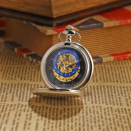 Men's Mechanical Hand Wind Roman Dial Constellation Collection Pocket Watches - 3 Colors